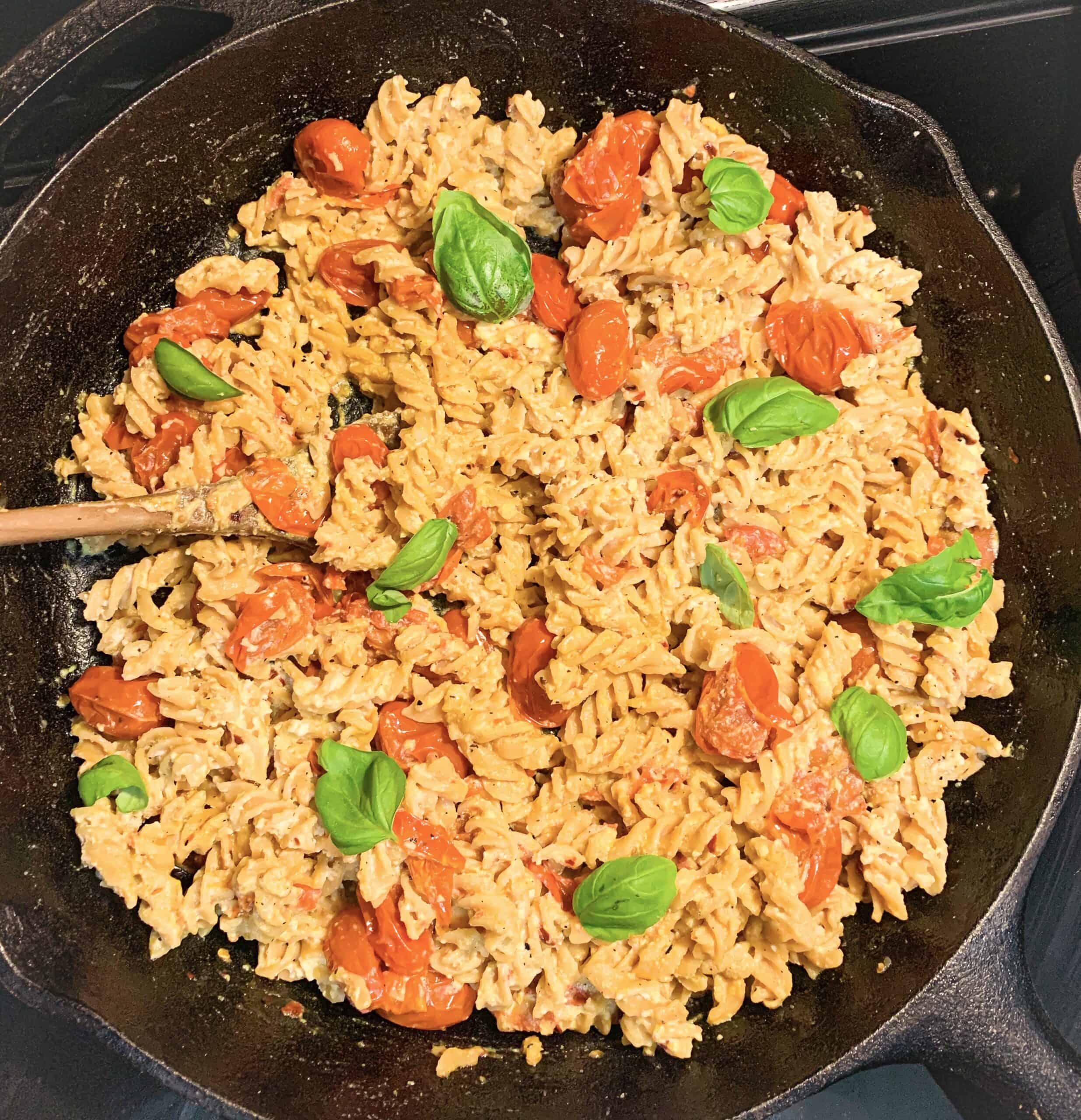 Vegan Baked Feta Pasta Creamy & Easy Essy Cooks