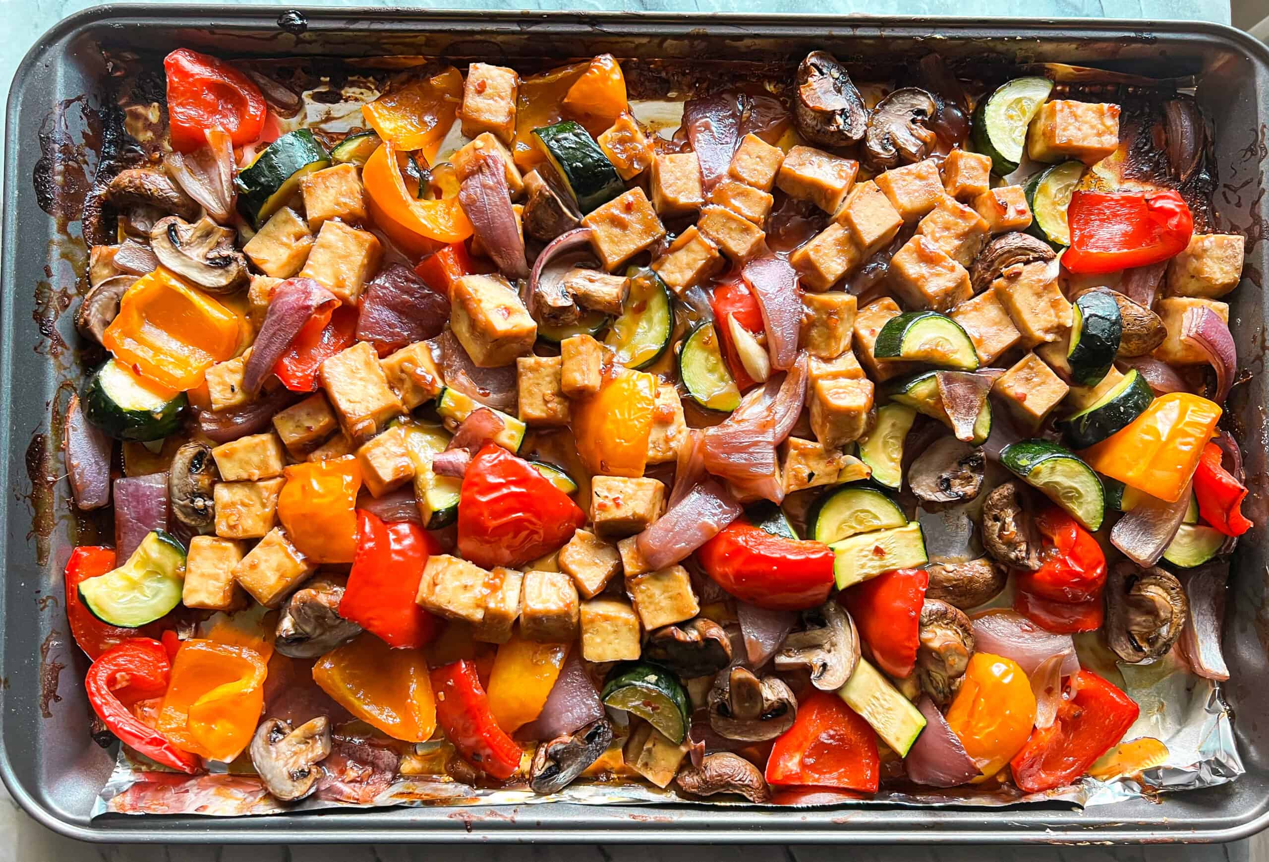 Tofu Teriyaki Sheet Pan Dinner Easy 10 Minute Prep Essy Cooks