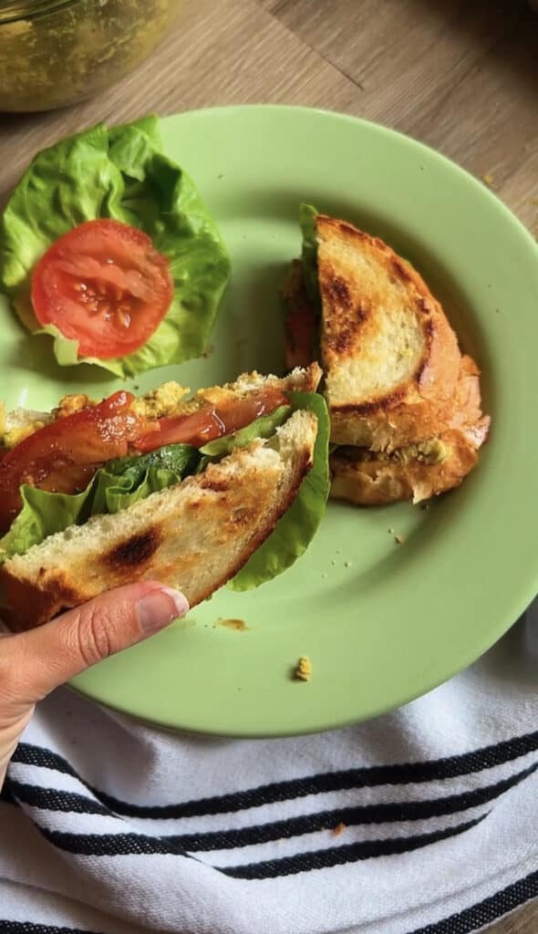 vegan chickpea pesto sandwich recipe