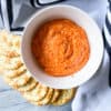 Roasted Red Pepper Dip Vegan with crackers