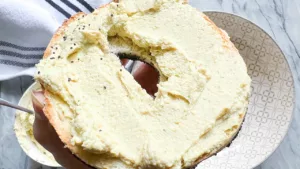 Cashew Tofu Cream Cheese-on-bagel