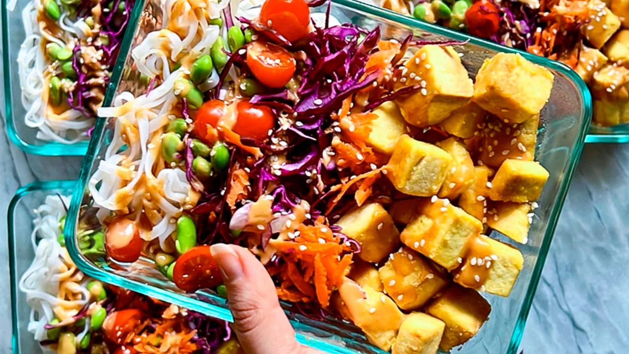 Vegan Satay Tofu Noodle Meal Prep Made Easy Essy Cooks