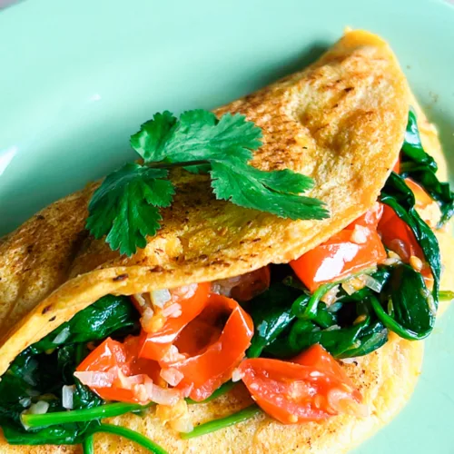 Vegan Omelette with Chickpea Flour Close Up