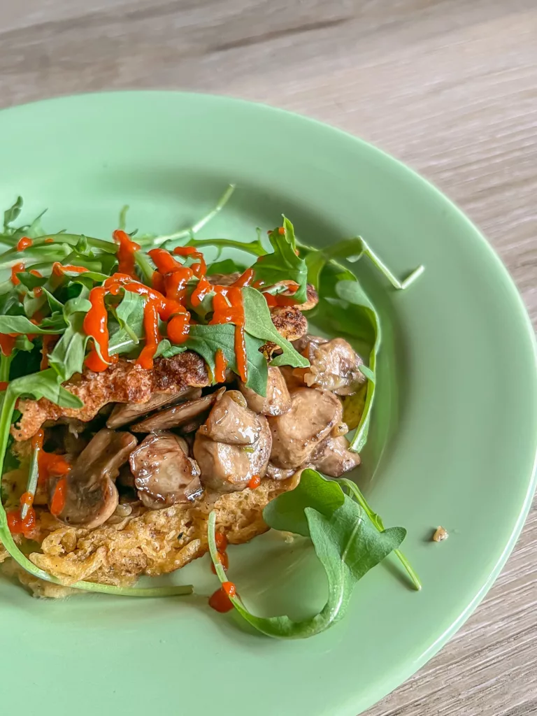 Vegan Omelette with Chickpea Flour With Mushrooms