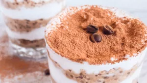 Vegan Tiramisu Overnight Oats close up