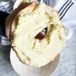 vegan creame cheese on bagel