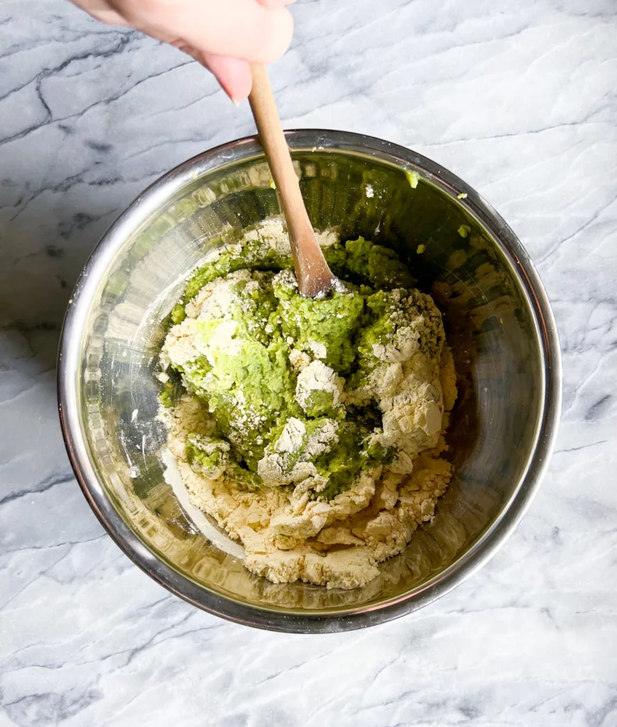 falafel ingredients in bowl not mixed