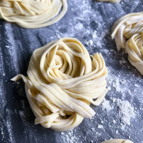 vegan pasta noodle close up