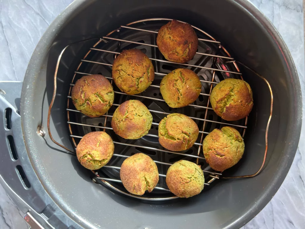 cooked falafel in air fryer