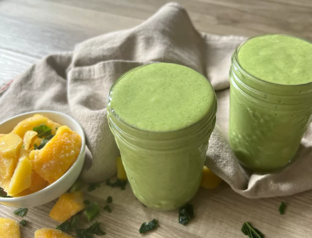 vegan mango kale protein smoothie recipe