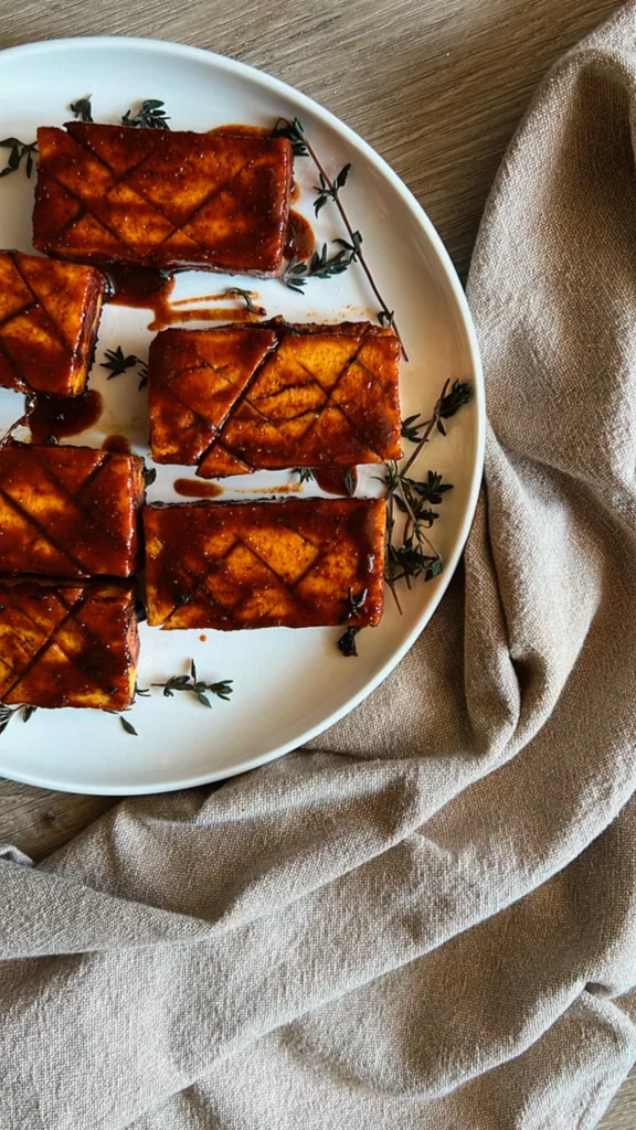 Maple Glazed Tofu Steaks top view