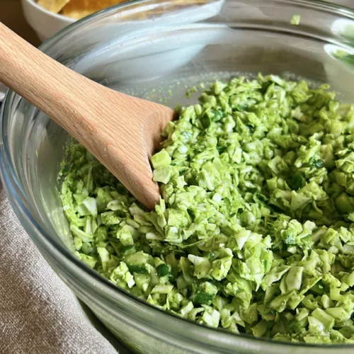 Viral Green Goddess Salad in glass bowl