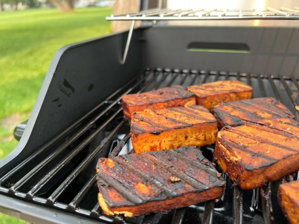 Easy BBQ Grilled Tofu on Grill