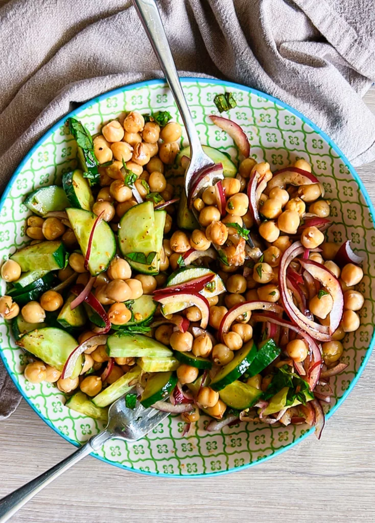 Balsamic Chickpea Cucumber Salad