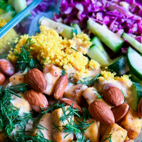 couscous tofu bowl meal prep
