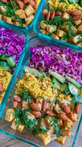 couscous tofu bowl meal prep