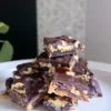 snickers date bark cut into squares