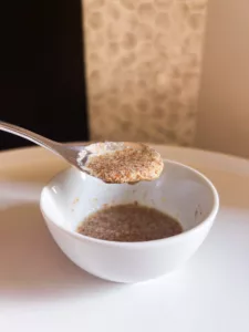 flax egg recipe in white bowl