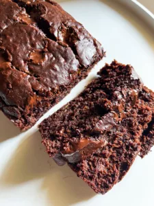 vegan chocolate banana bread white back ground