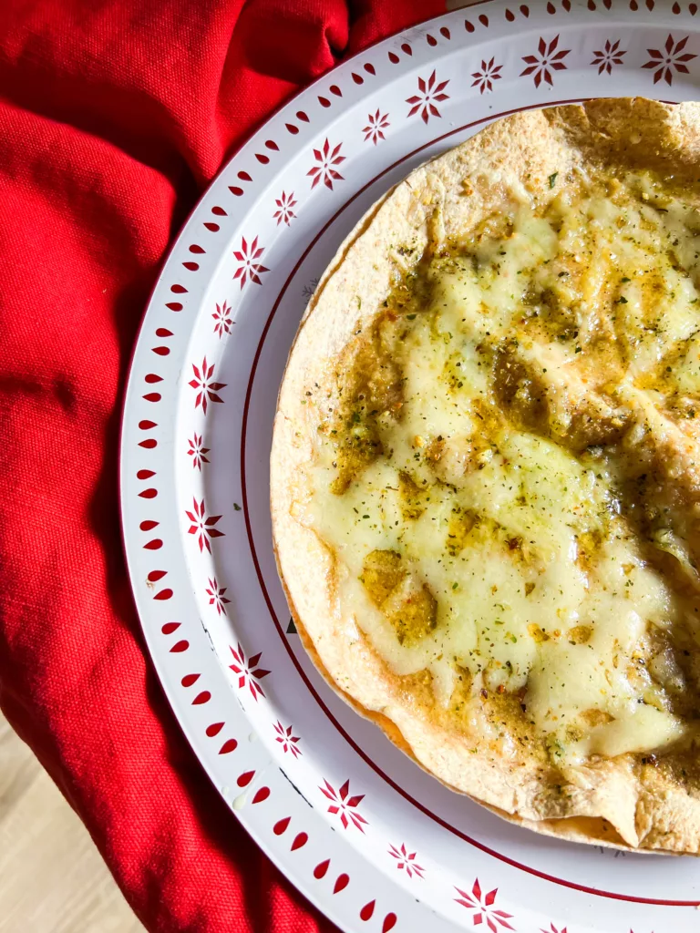 vegan air fryer tortilla garlic bread