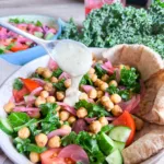 Chickpea Shawarma Kale Salad in bowl