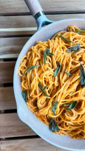 Pumpkin pasta with sage