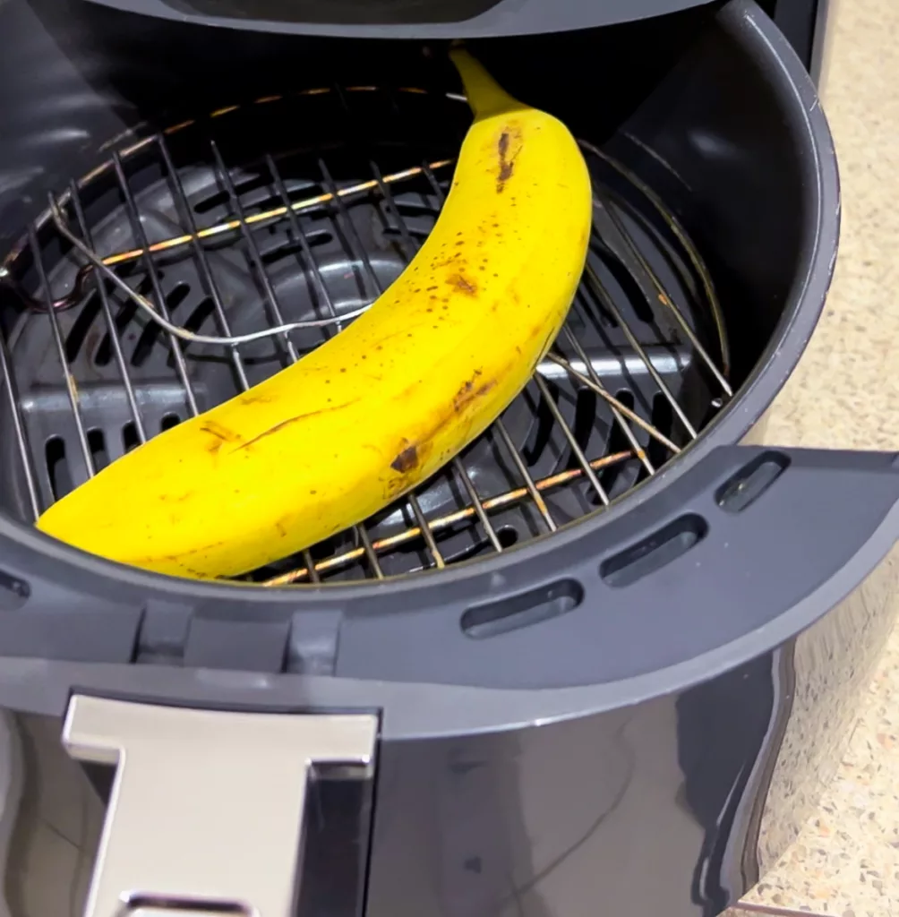 Banana going into air fryer