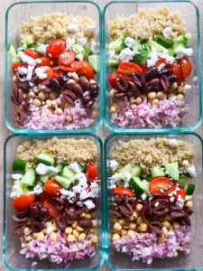 greek quinoa bowl 4 containers