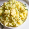 dairy free mashed potatoes on white plate