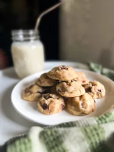 vegan chocolate chip cookies on plate