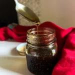 maple balsamic dressing with spoon