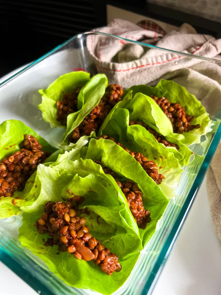 Lentil Wraps Meal Prep In Container