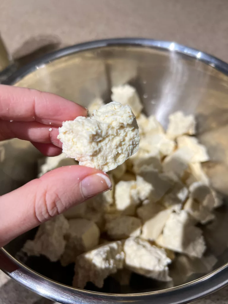 Tofu crumbled into bite sized pieces