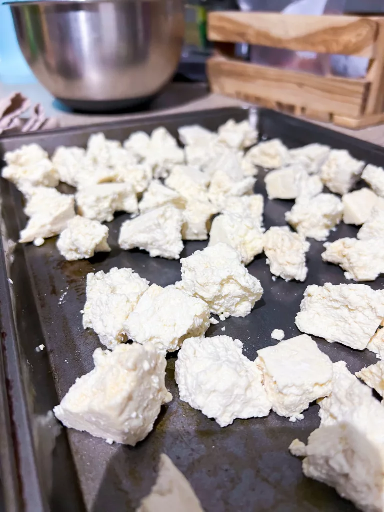 tofu on baking sheet