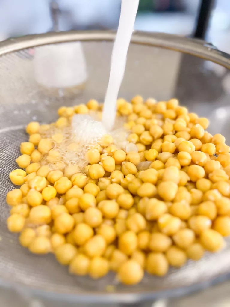 washing chickpeas