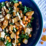 Kale Chickpea Salad Roasted Potato With Tahini Mustard Maple Dressing