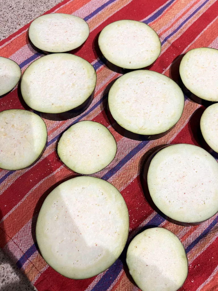 removing moisture from eggplant