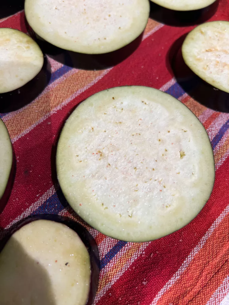 eggplant on towel