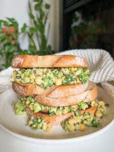 chickpea salad sandwich plant based