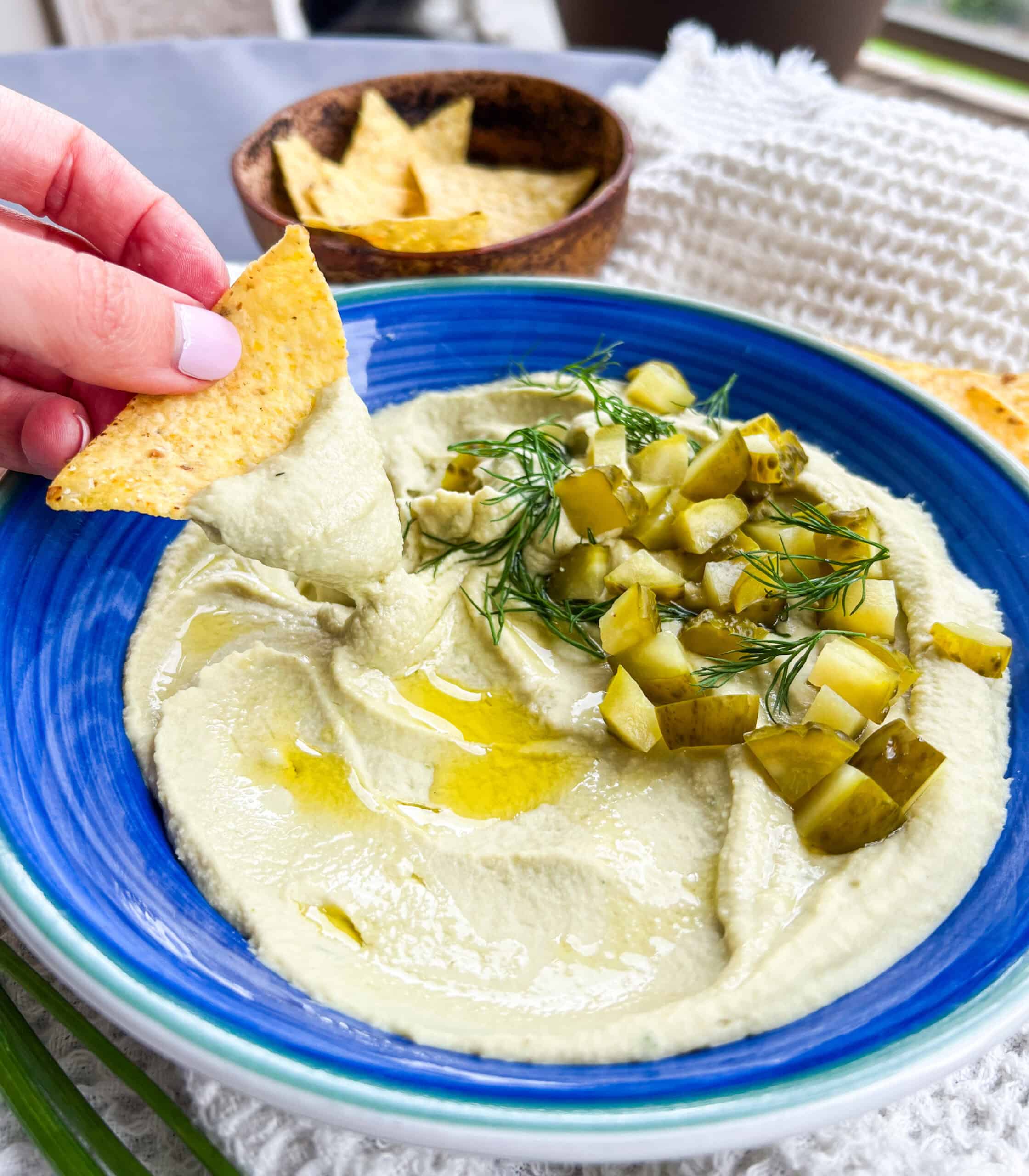 Dill Pickle Hummus White Beans Hummus Recipe Essy Cooks