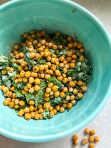 roasted chickpeas on vegan caesar salad dressing recipe