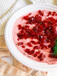 beet hummus with white bean