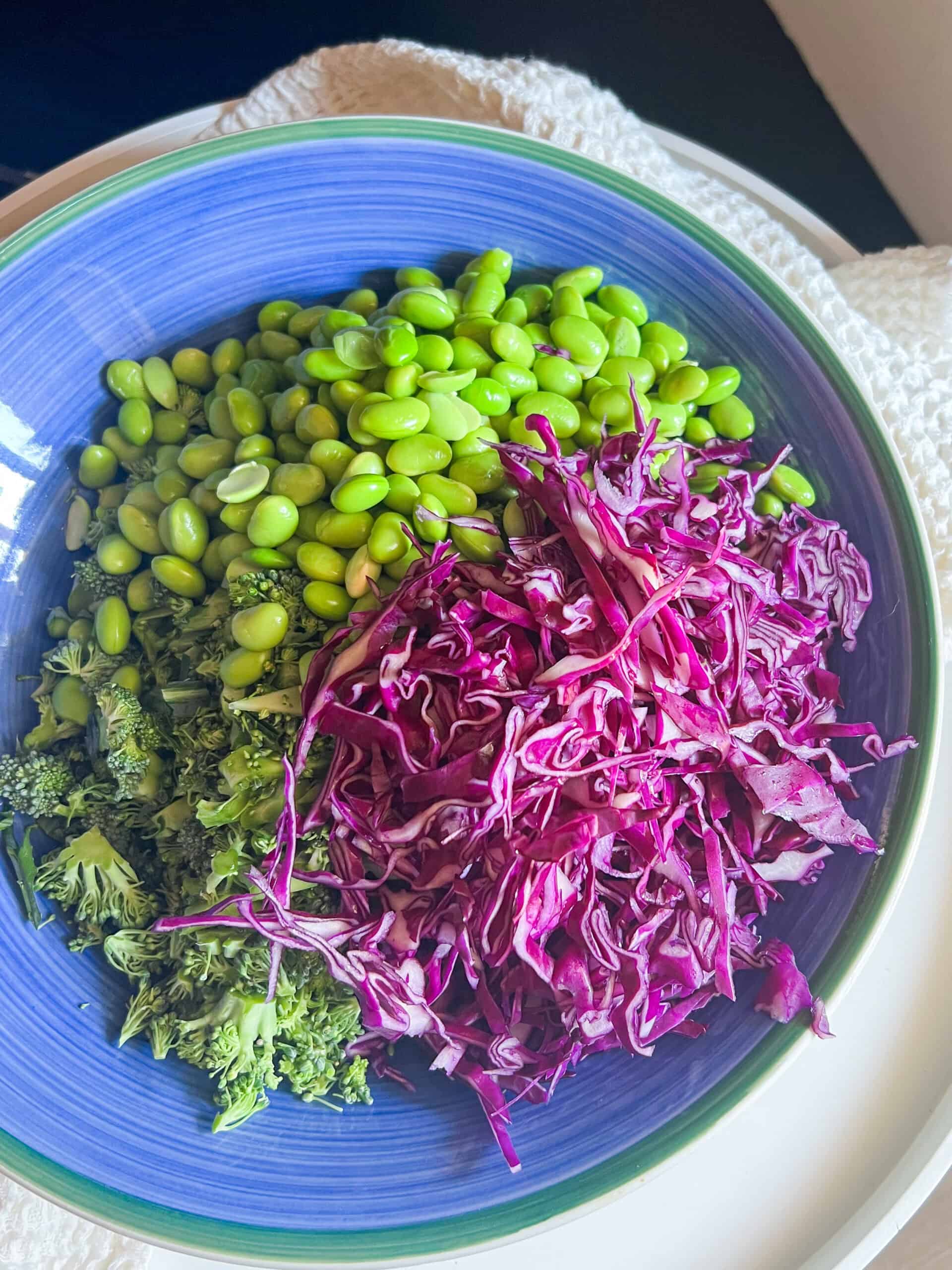cabbage broccoli and edamame