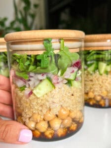 Vegan Balsamic Chickpea Quinoa Salad Meal Prep