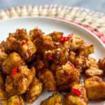 tamarind tofu on plate