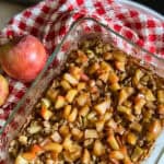 Apple Cinnamon Oatmeal Bake Recipe Topped With Stewed Apples