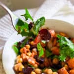 roasted beet sweet potato chickpea salad vegan recipe