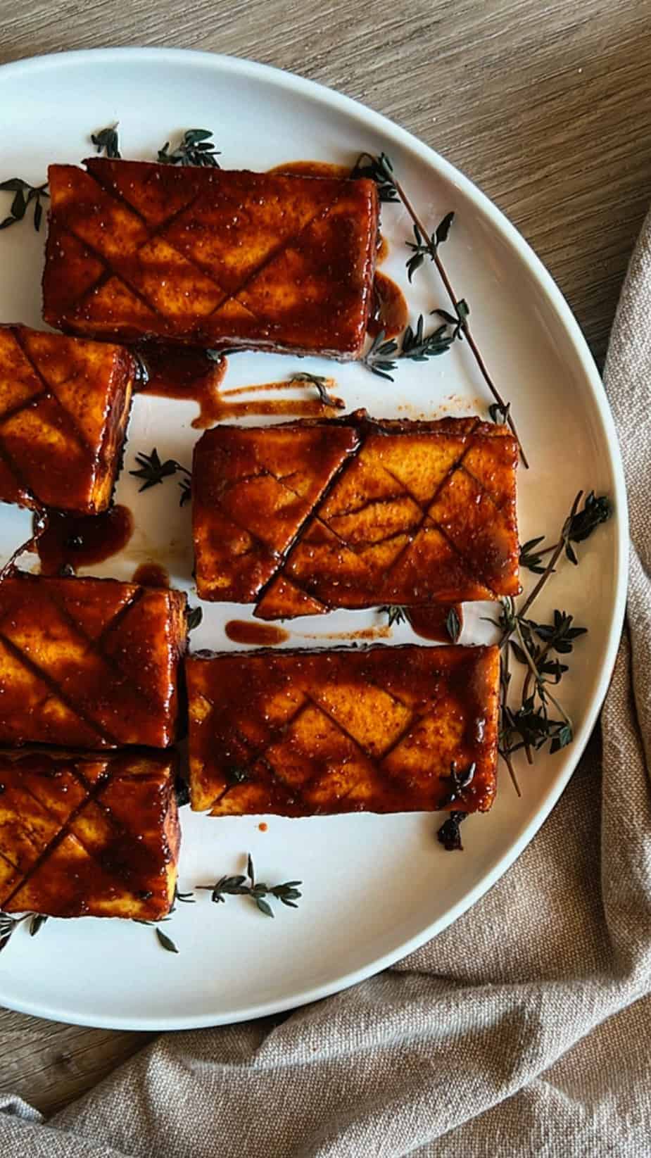 Maple Glazed Tofu Steaks top view