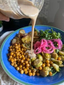 chickpea roasted potatoes brussels sprouts