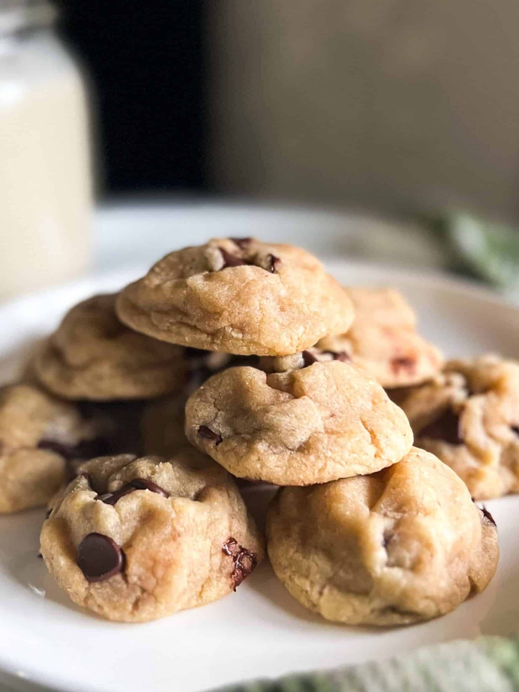 vegan chocolate chip cookies on plate